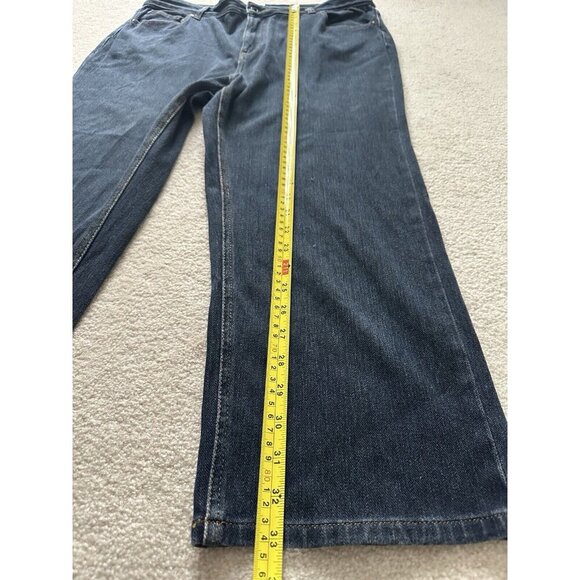 LL Bean Size 14 Reg Womens High Rise Classic Fit Straight Leg Blue Denim Jeans - Picture 8 of 12